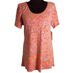 LuLaRoe M Classic Tee Shirt NEW Pink Yellow Blue Paisley